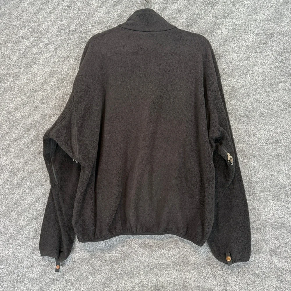The North Face Fleece Jacket Mens Large Black Full Zip Mock Neck Outdoor Vintage